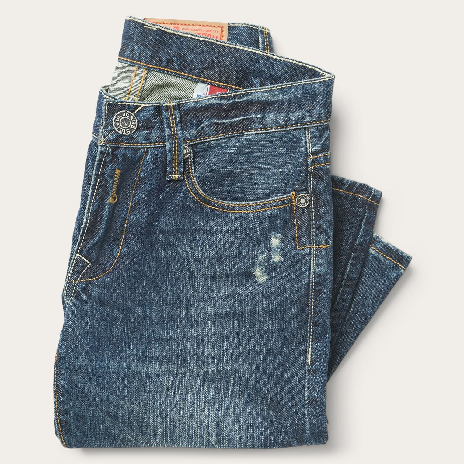 1014 Fit Destructed Dark Wash Jeans - Image 4