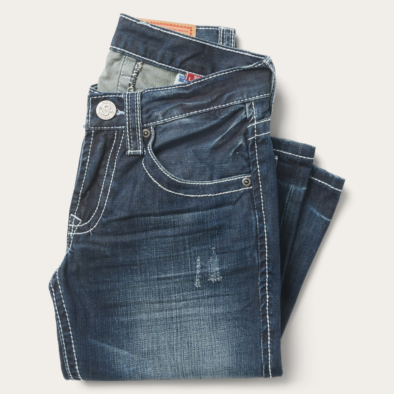 1014 Fit Destructed Medium Wash Jeans - Image 3