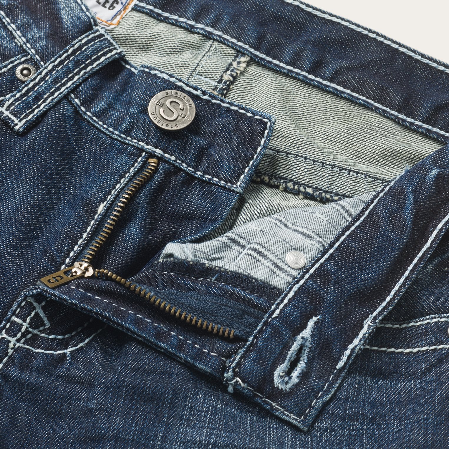 1014 Fit Destructed Medium Wash Jeans - Image 4
