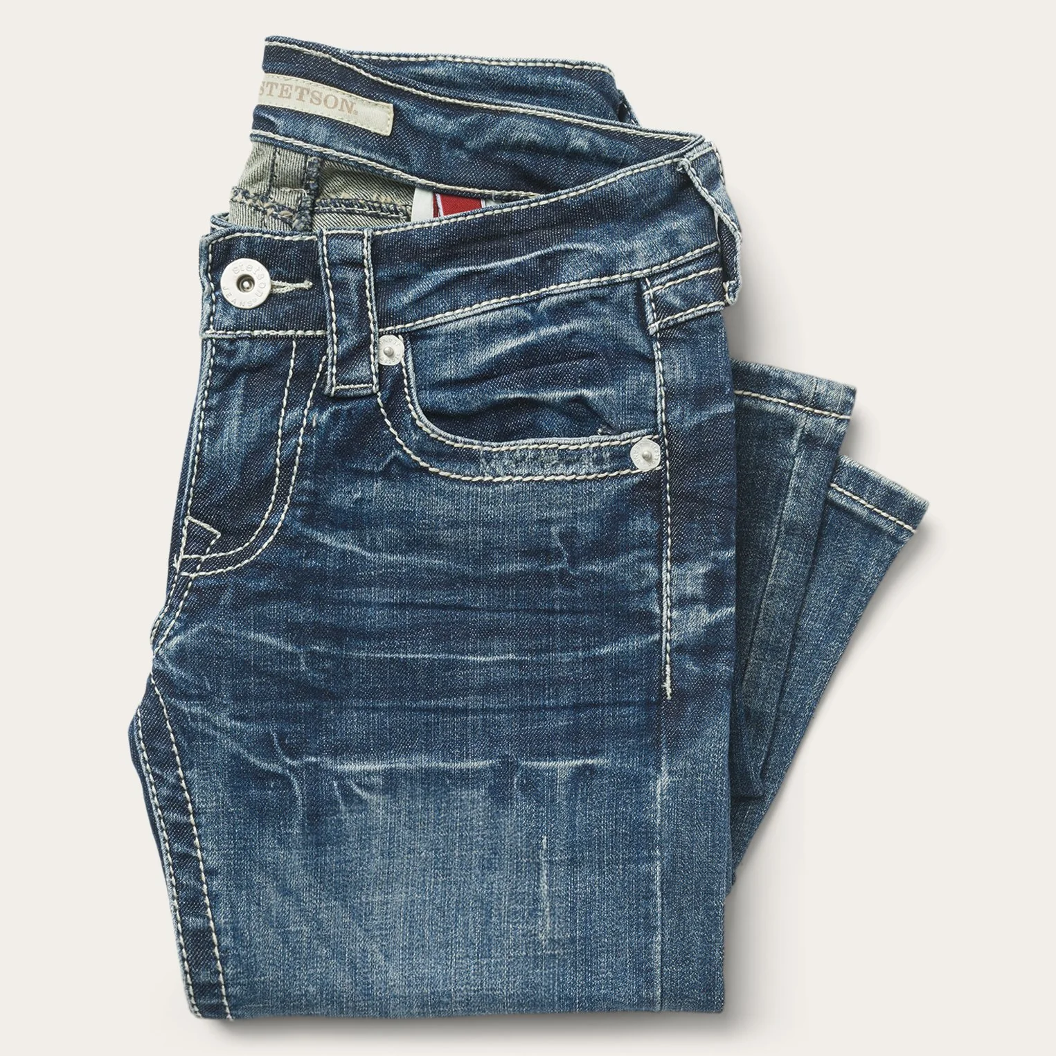 816 Fit Jeans With White "S" Back Pocket - Image 3
