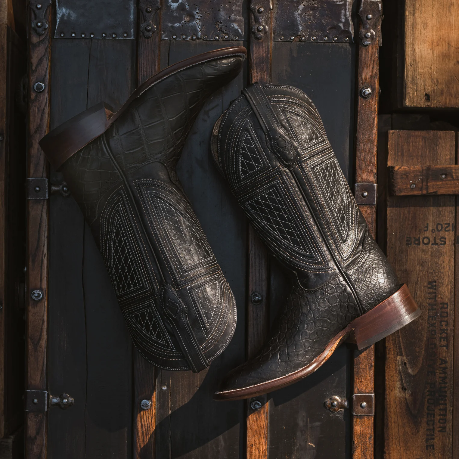 Black Falls Alligator Cowboy Boot - Image 3