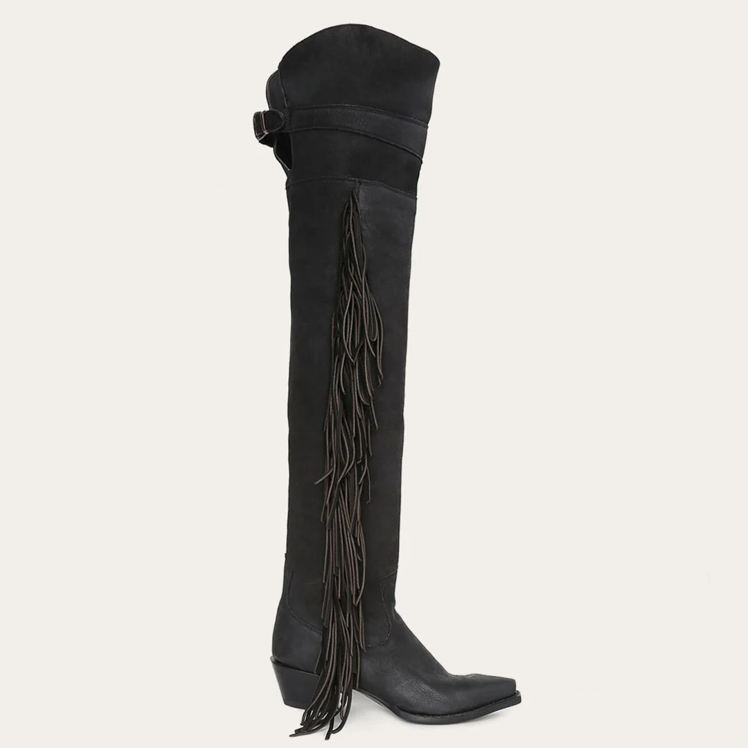 Glam Over-The-Knee Fringe Boot - Image 4