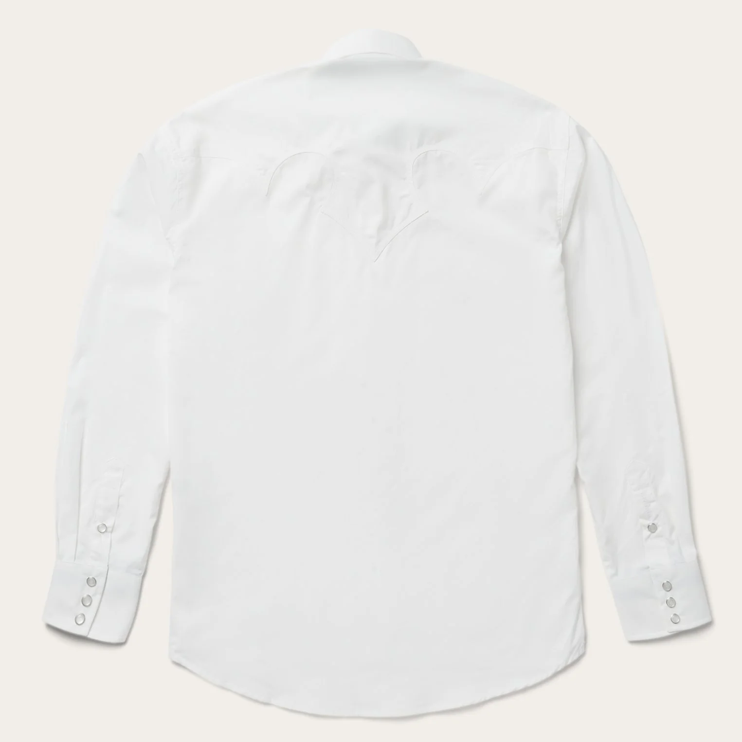 Classic Solid Snap Poplin Shirt In Optic White - Image 4