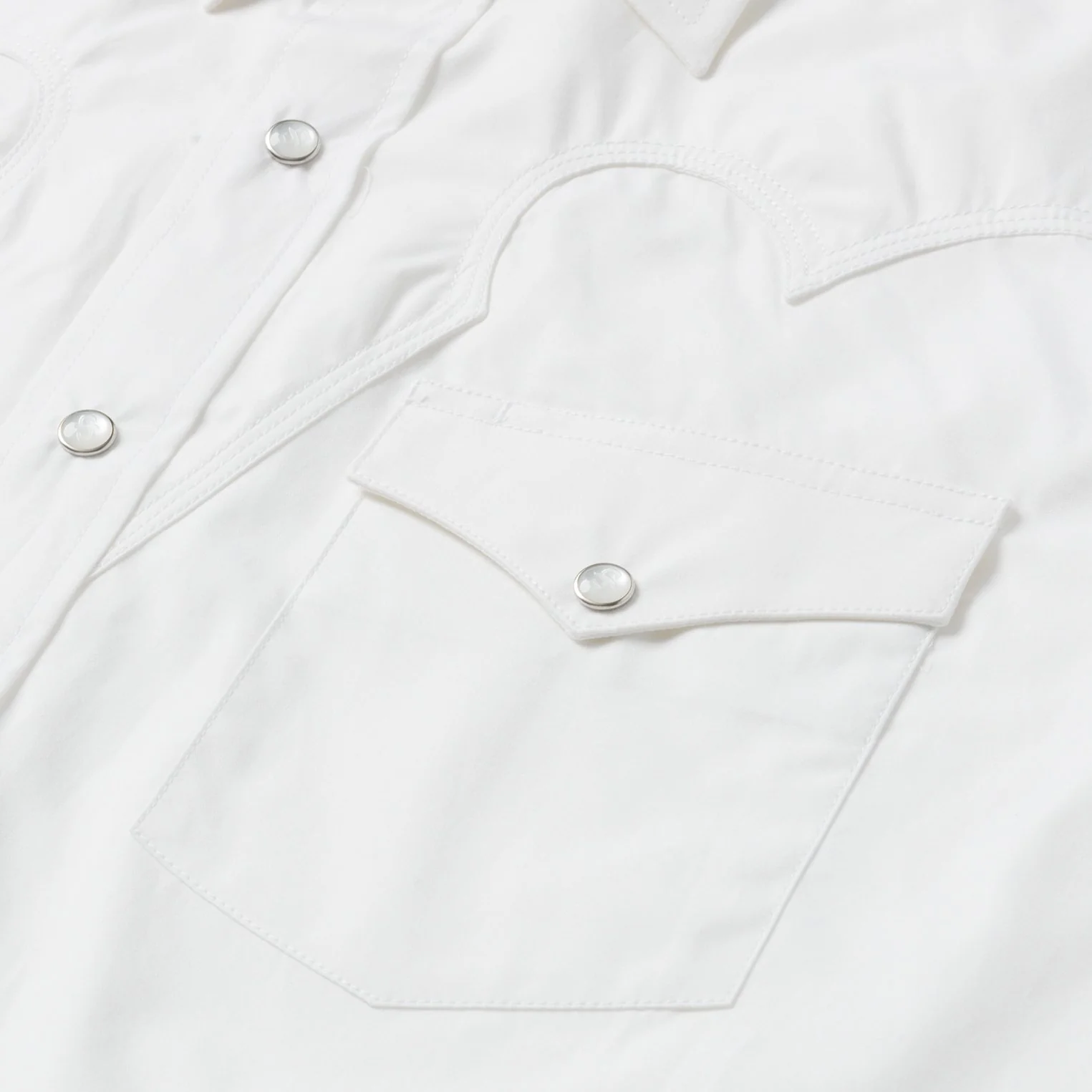 Classic Solid Snap Poplin Shirt In Optic White - Image 6