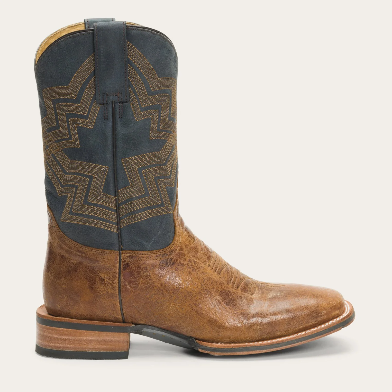 Goddard Burnished Blue & Brown Leather Boot - Image 3